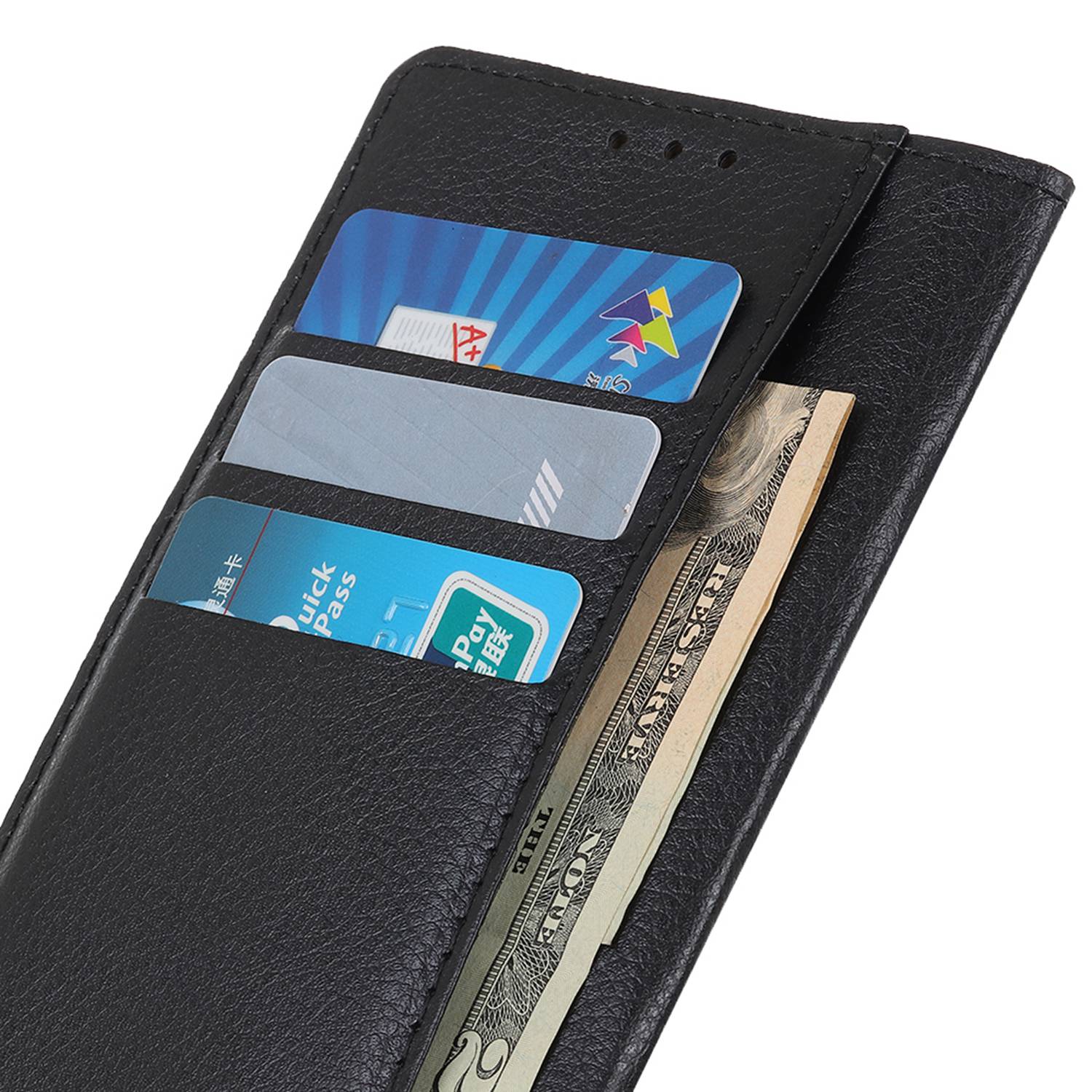 For Samsung Galaxy Xcover7 Leather Case Classic Lychee Texture Phone Wallet Cover - Black For Samsung Galaxy Xcover7 Leather Case Classic Lychee Texture Phone Wallet Cover - Black